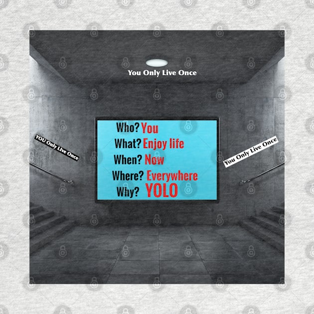 YOLO-You Only Live Once: Who? You-What? Enjoy Life- When? Now-Where? Everywhere -Why? YOLO by S.O.N. - Special Optimistic Notes 